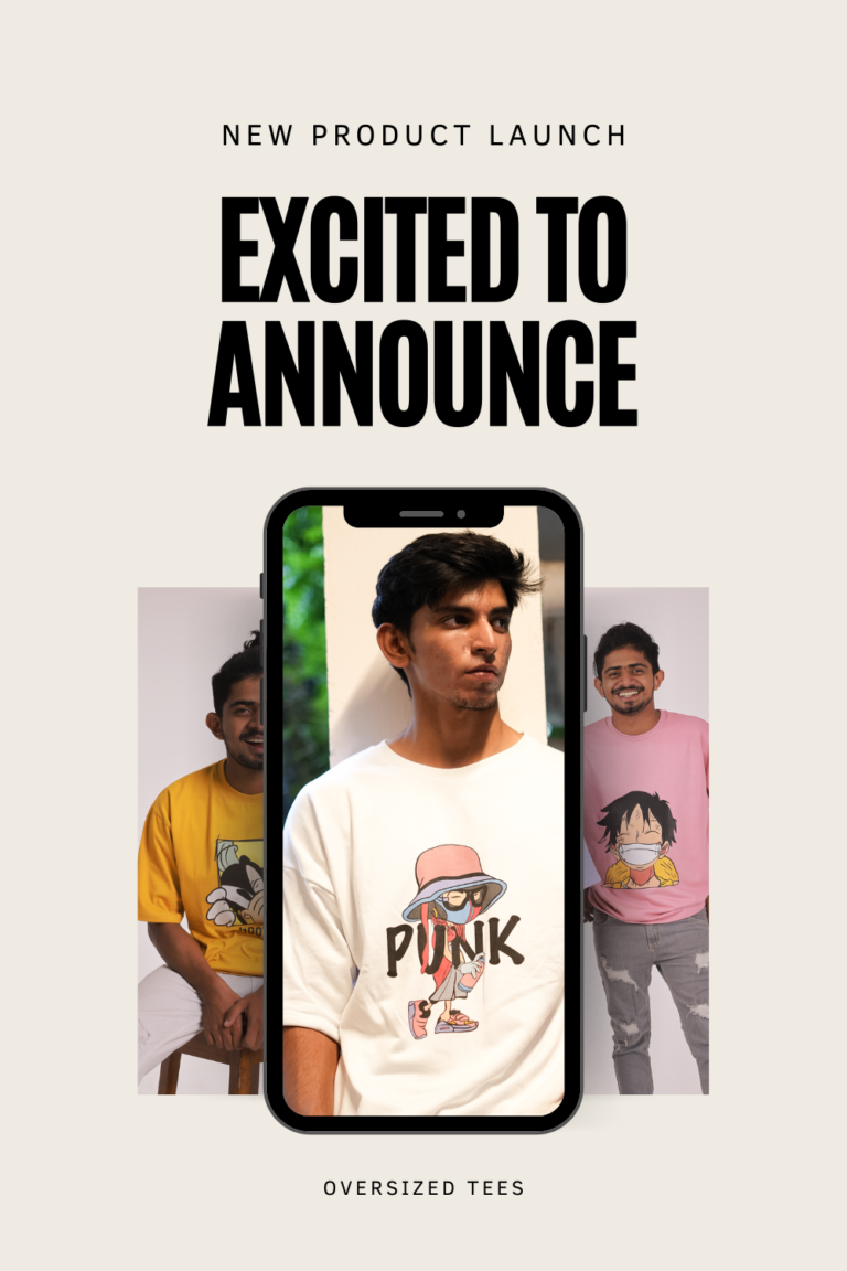 Black and Beige Stylish Product Launch Pinterest Pin